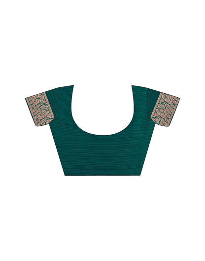 Rama Green Embroidery Georgette Saree
