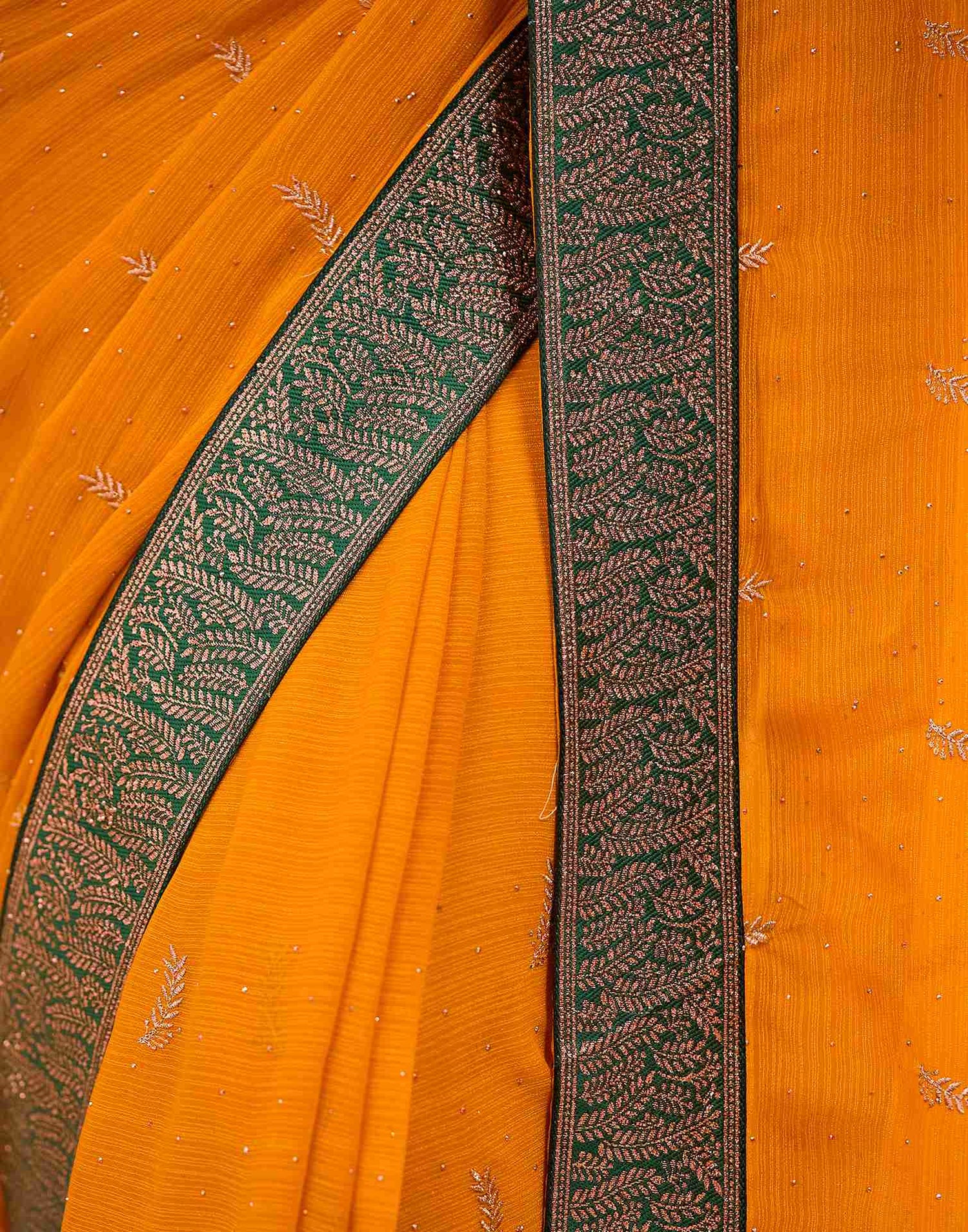 Turmeric Yellow Embroidery Georgette Saree