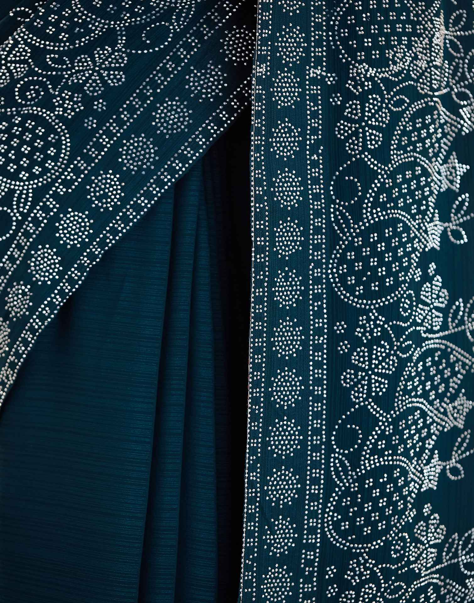 Rama Blue Stone Work Georgette Saree