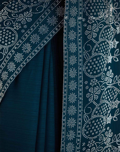Rama Blue Stone Work Georgette Saree
