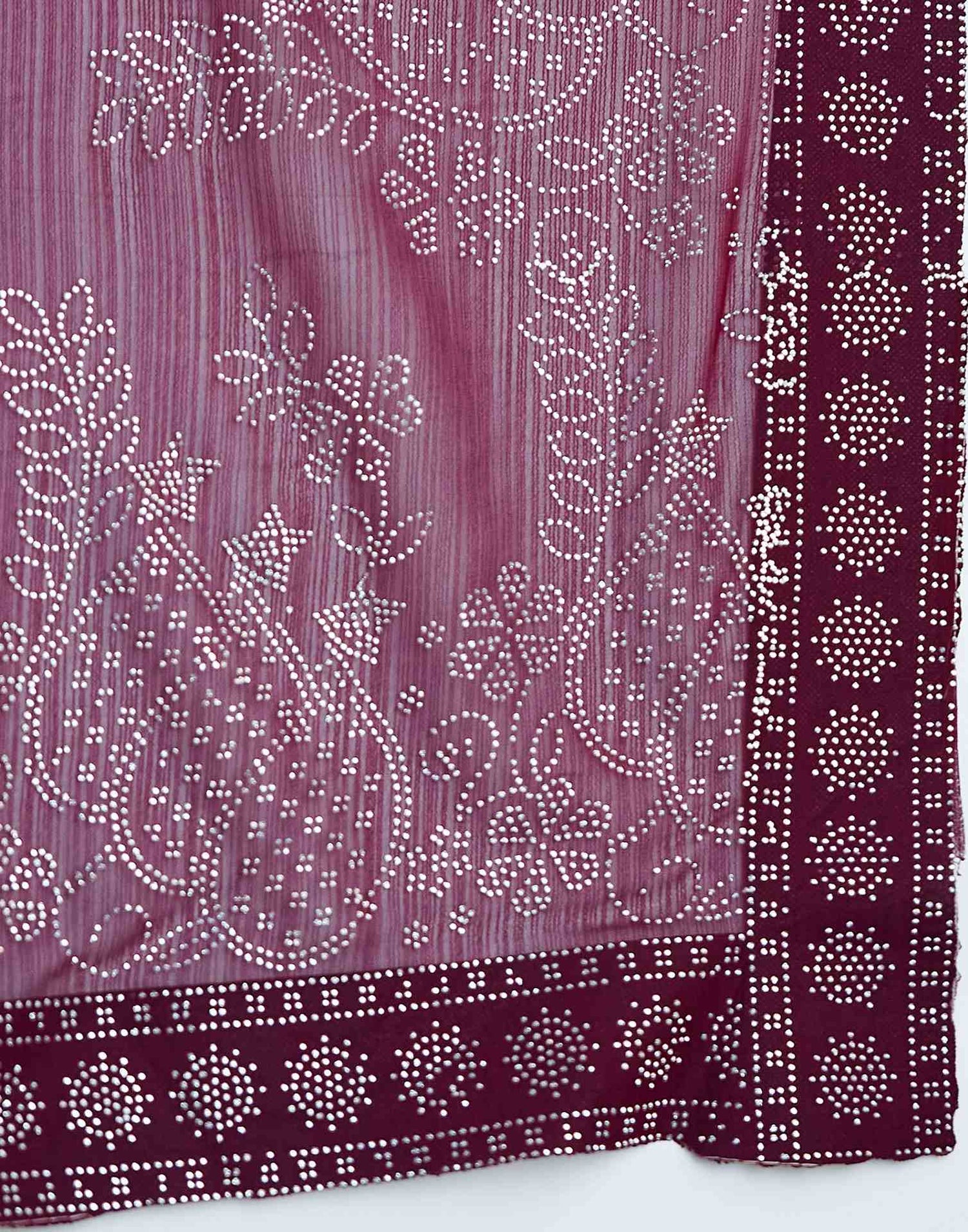 Wine Stone Work Georgette Saree