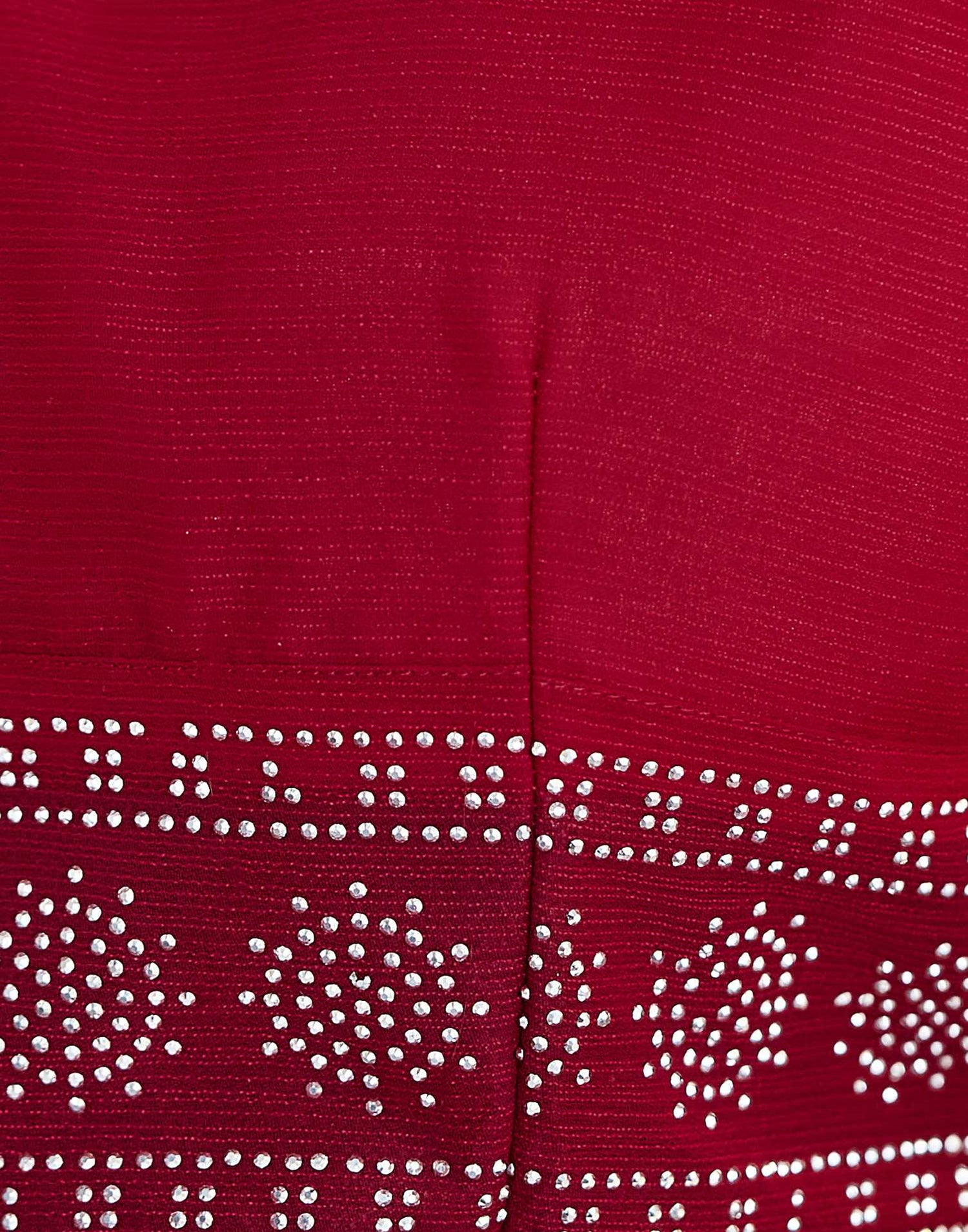 Red Stone Work Georgette Saree