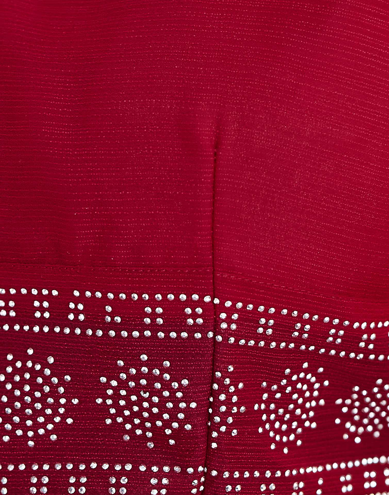 Red Stone Work Georgette Saree