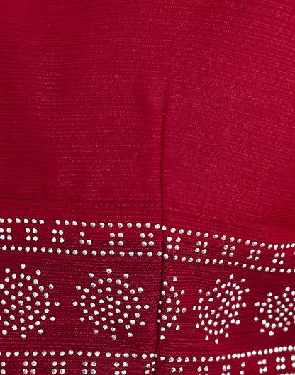 Red Stone Work Georgette Saree