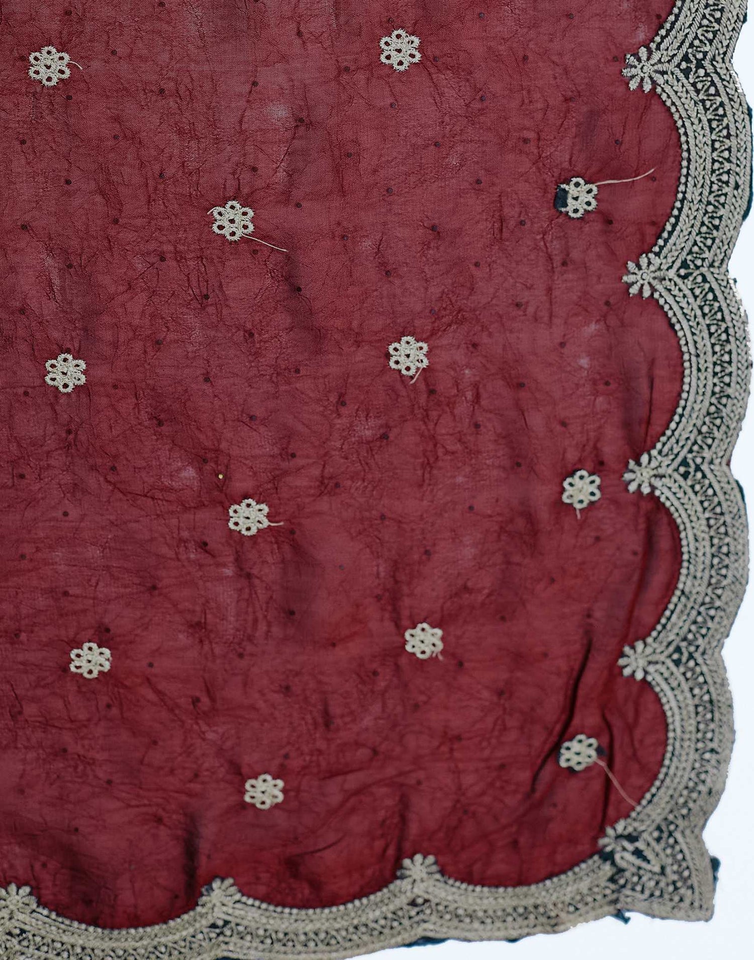 Maroon Embroidery Silk Saree