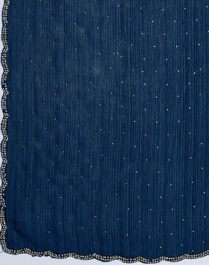 Rama Blue Stone Work Georgette Saree