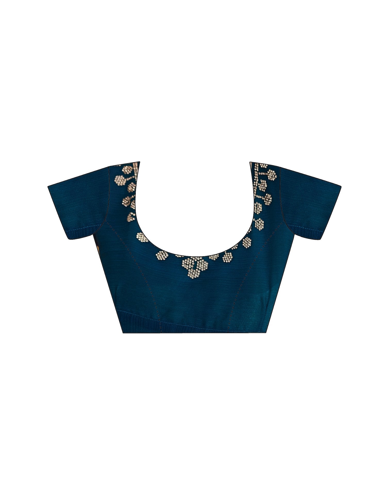 Rama Blue Stone Work Georgette Saree