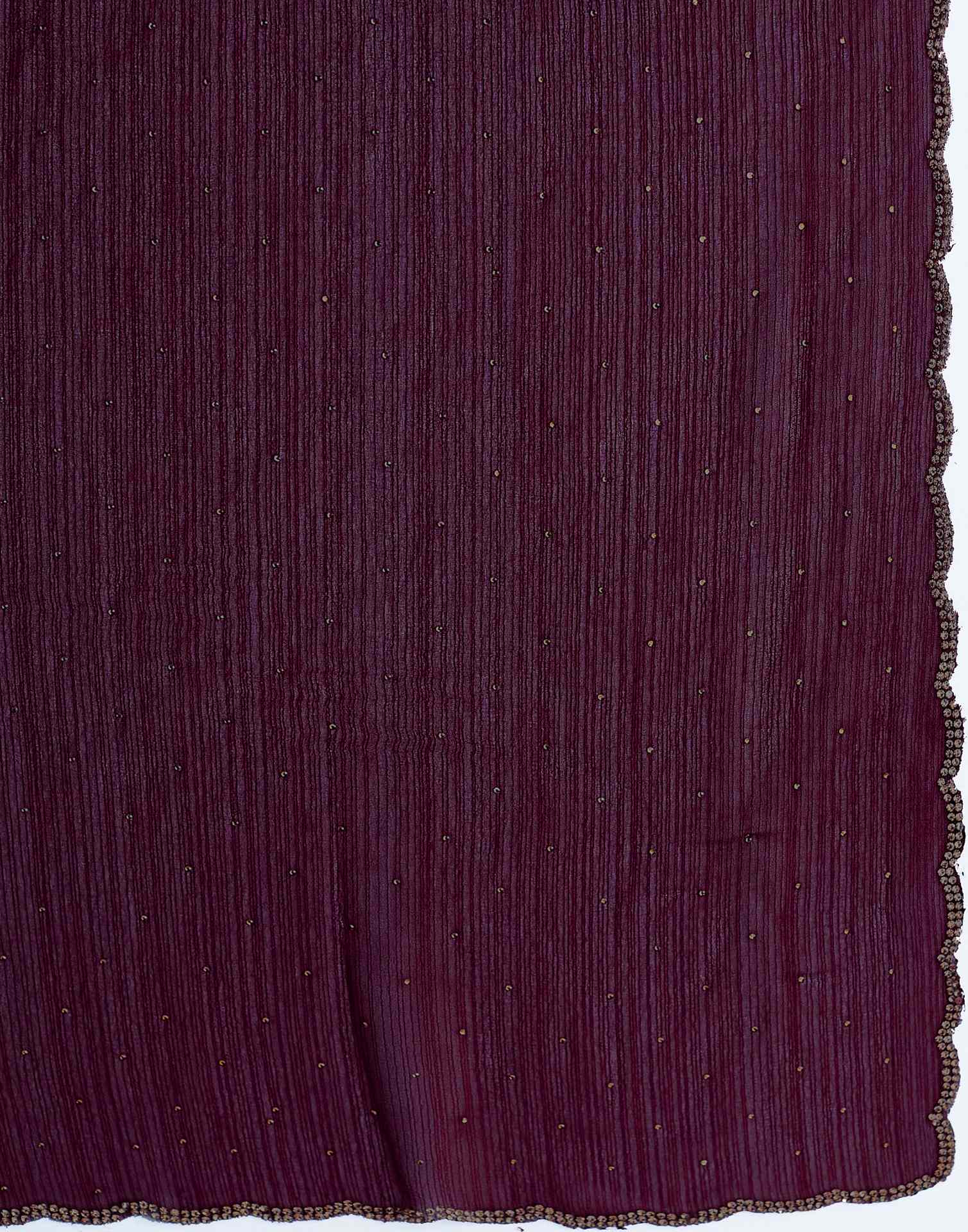 Wine Stone Work Georgette Saree