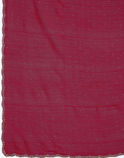 Dark Pink Stone Work Georgette Saree