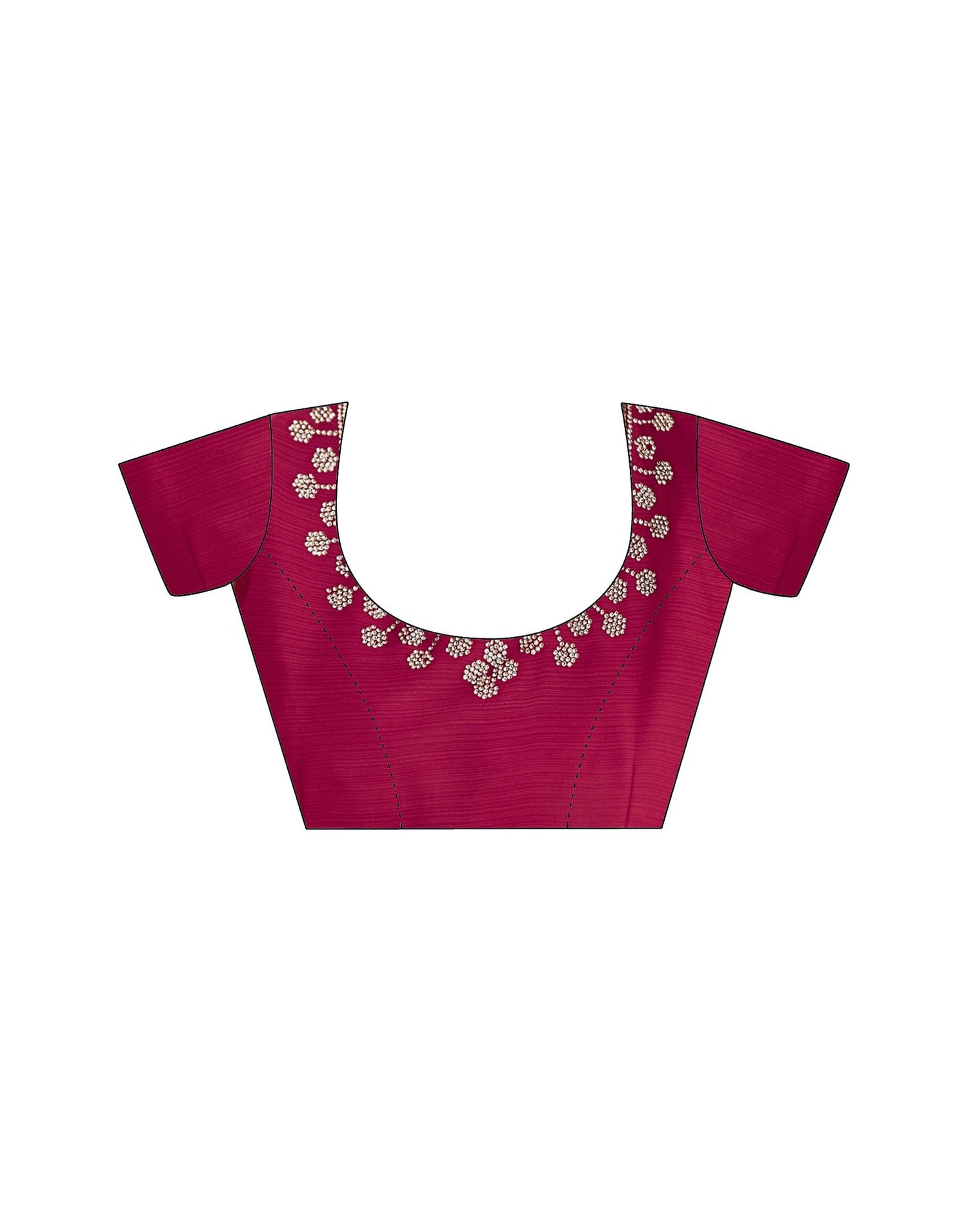 Dark Pink Stone Work Georgette Saree