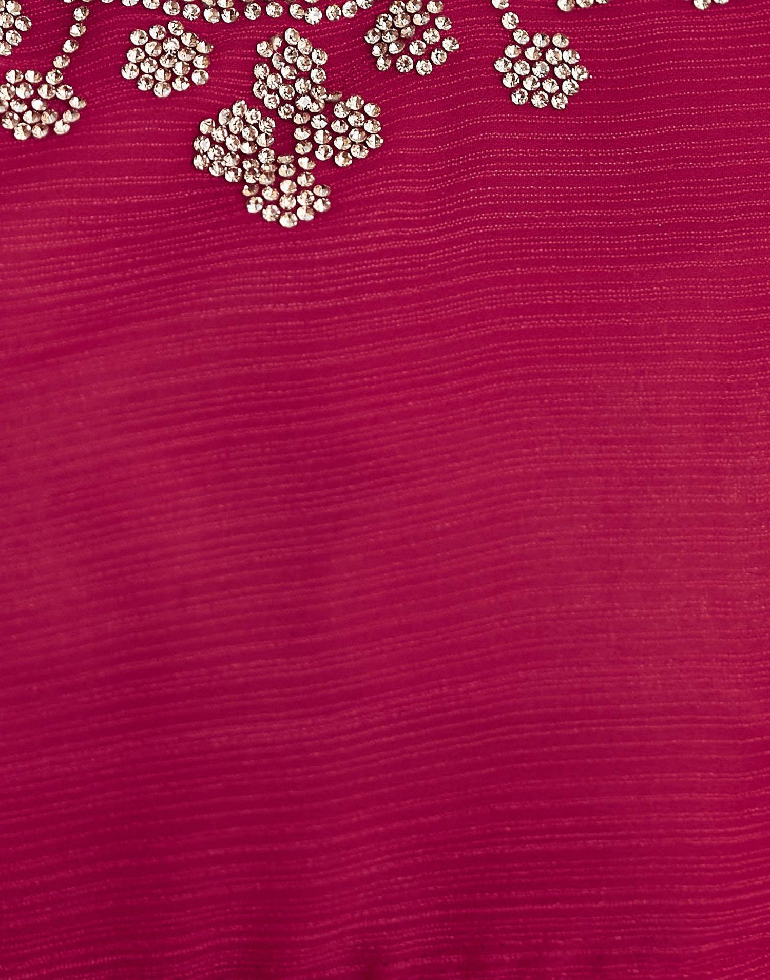 Dark Pink Stone Work Georgette Saree