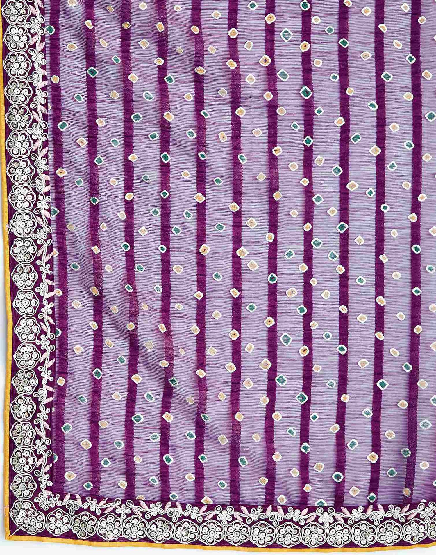 Wine Bandhani Printed Georgette Saree