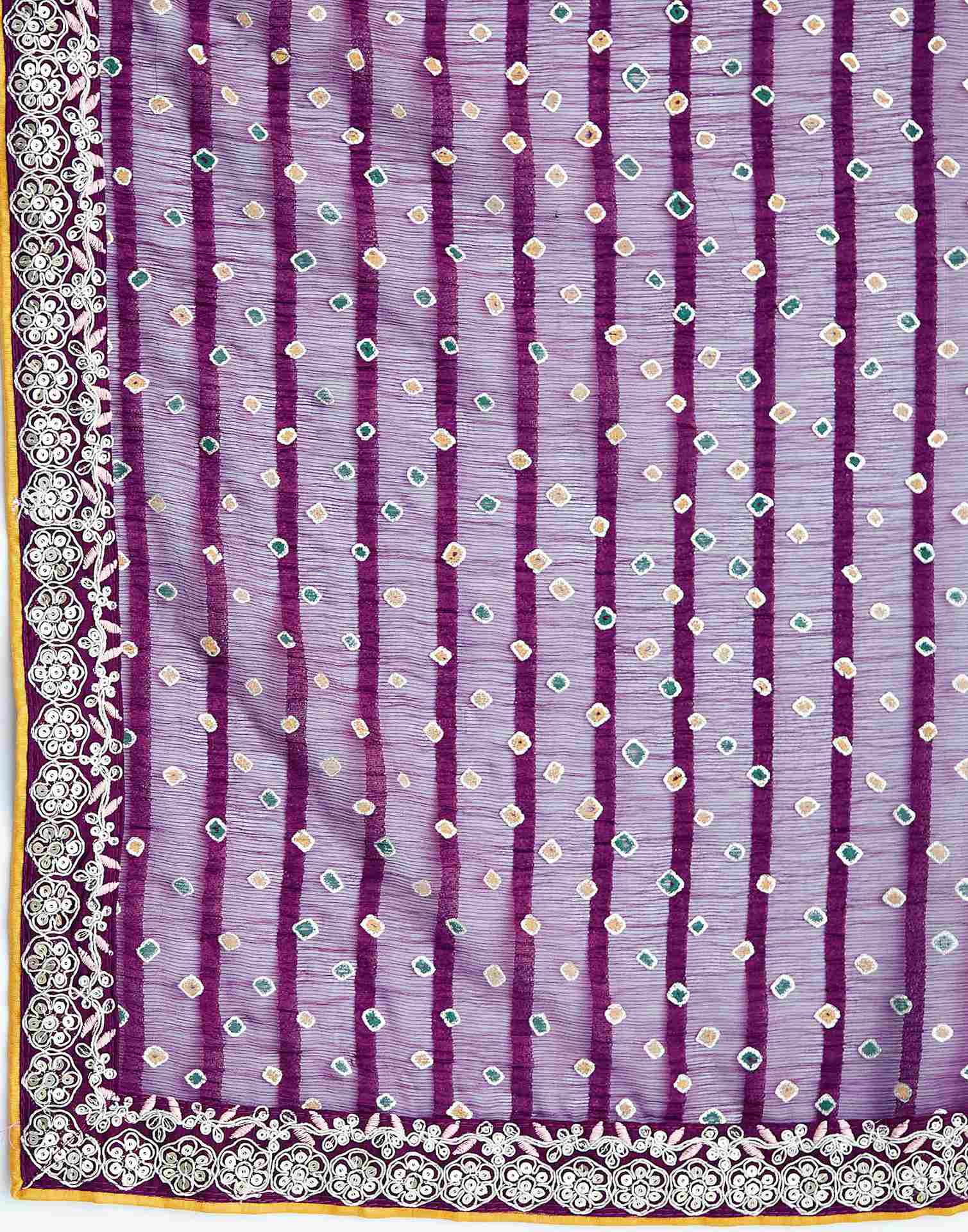 Wine Bandhani Printed Georgette Saree
