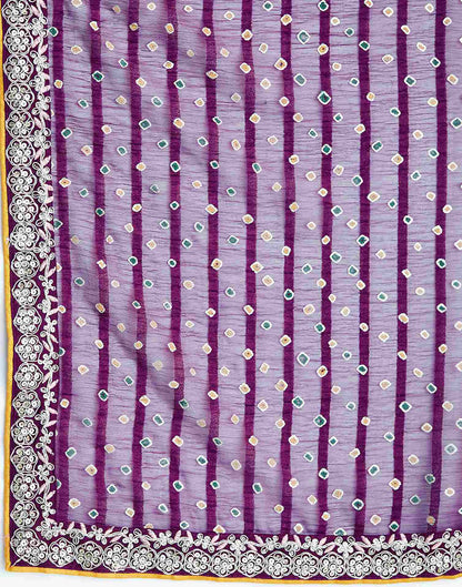 Wine Bandhani Printed Georgette Saree