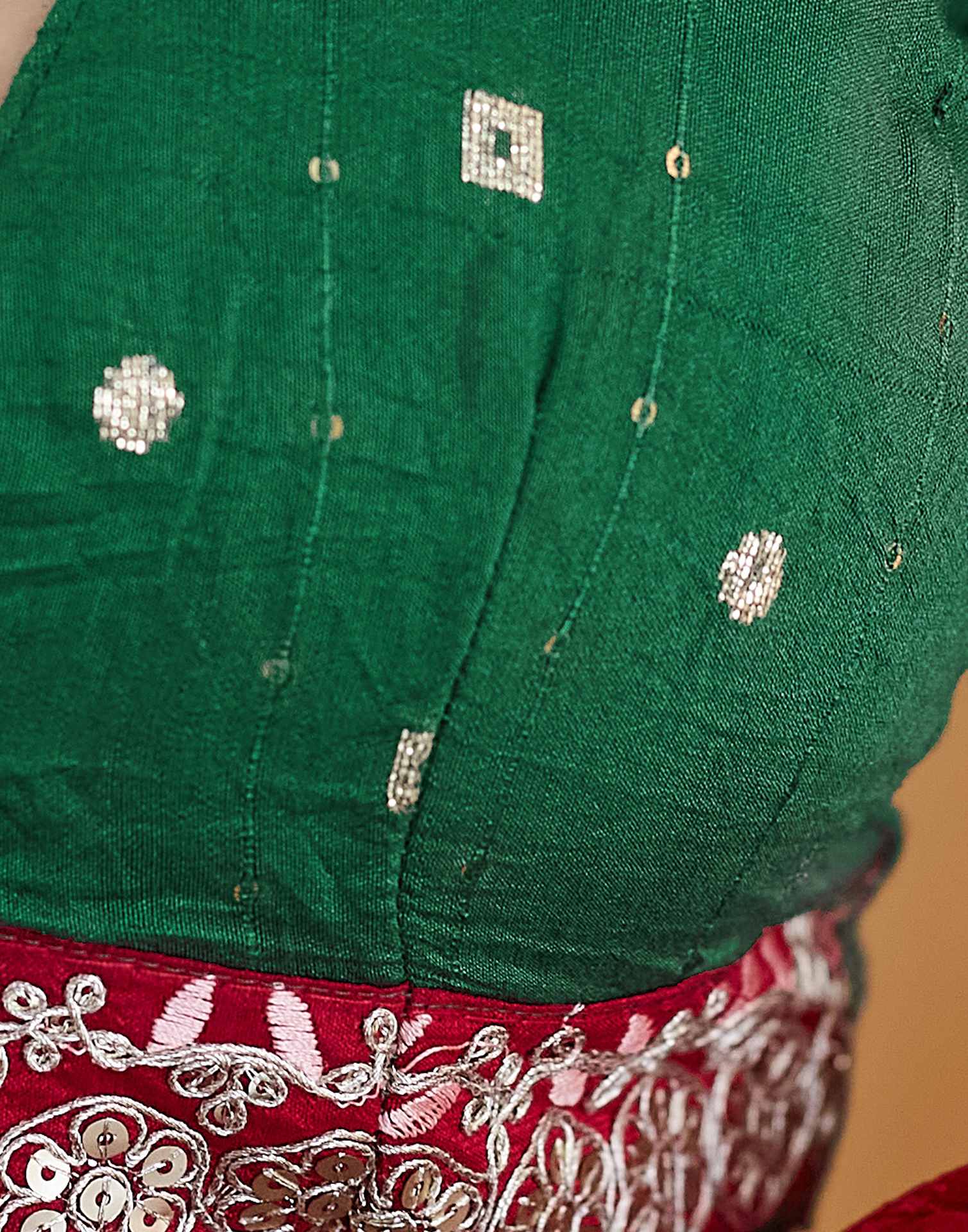 Red Bandhani Printed Georgette Saree