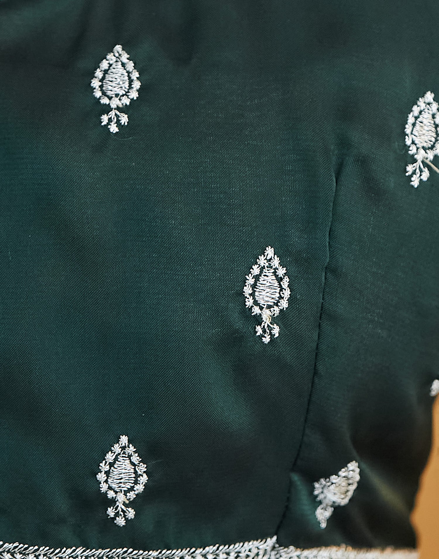 Bottle Green Georgette Embroidery Embellished  Saree