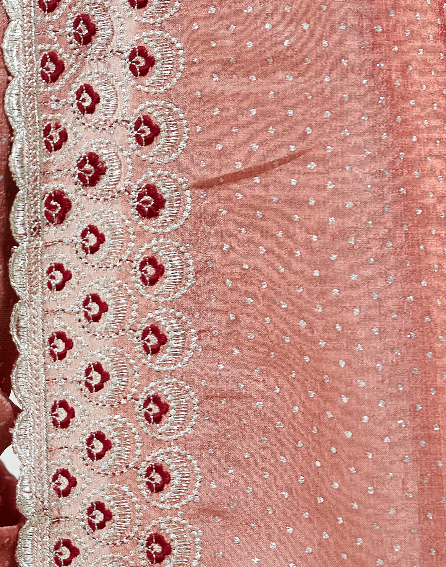 Dusty Pink Silk Embroidery Embellished  Saree