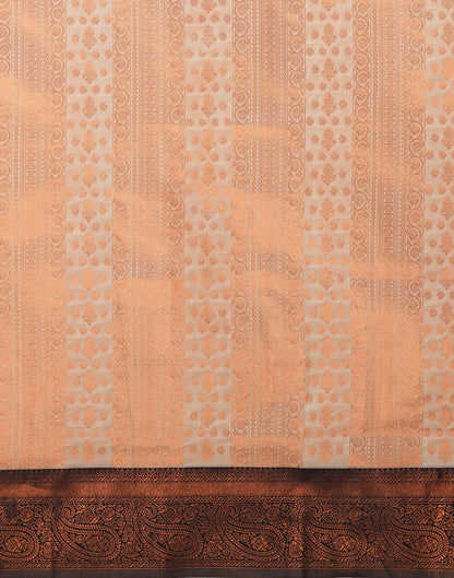 Cream Silk Woven Kanjivaram Saree