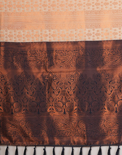 Beige Silk Woven Kanjivaram Saree