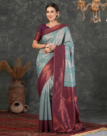 Blue Silk Woven Kanjivaram Saree