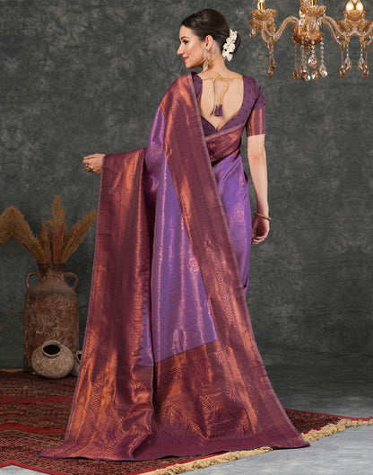 Light Purple Silk Woven Kanjivaram Saree