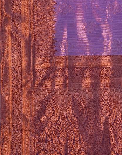 Lavender Silk Woven Kanjivaram Saree