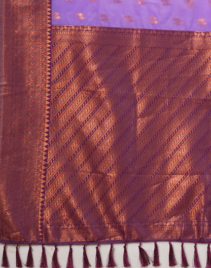 Lavender Silk Woven Kanjivaram Saree