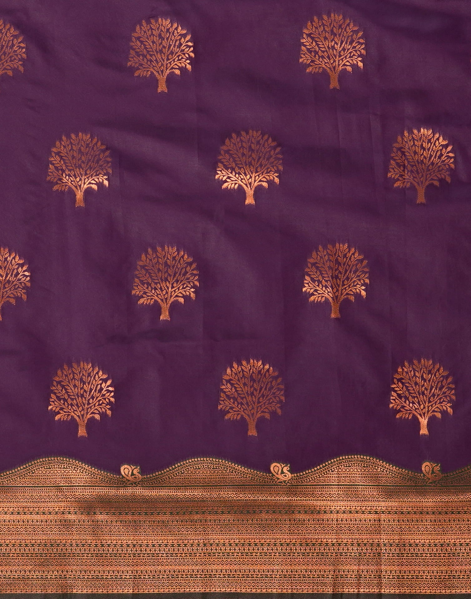 Wine Silk Woven Kanjivaram Saree