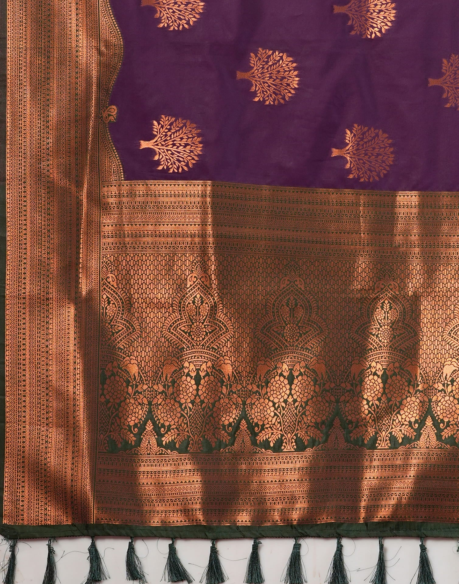 Wine Silk Woven Kanjivaram Saree