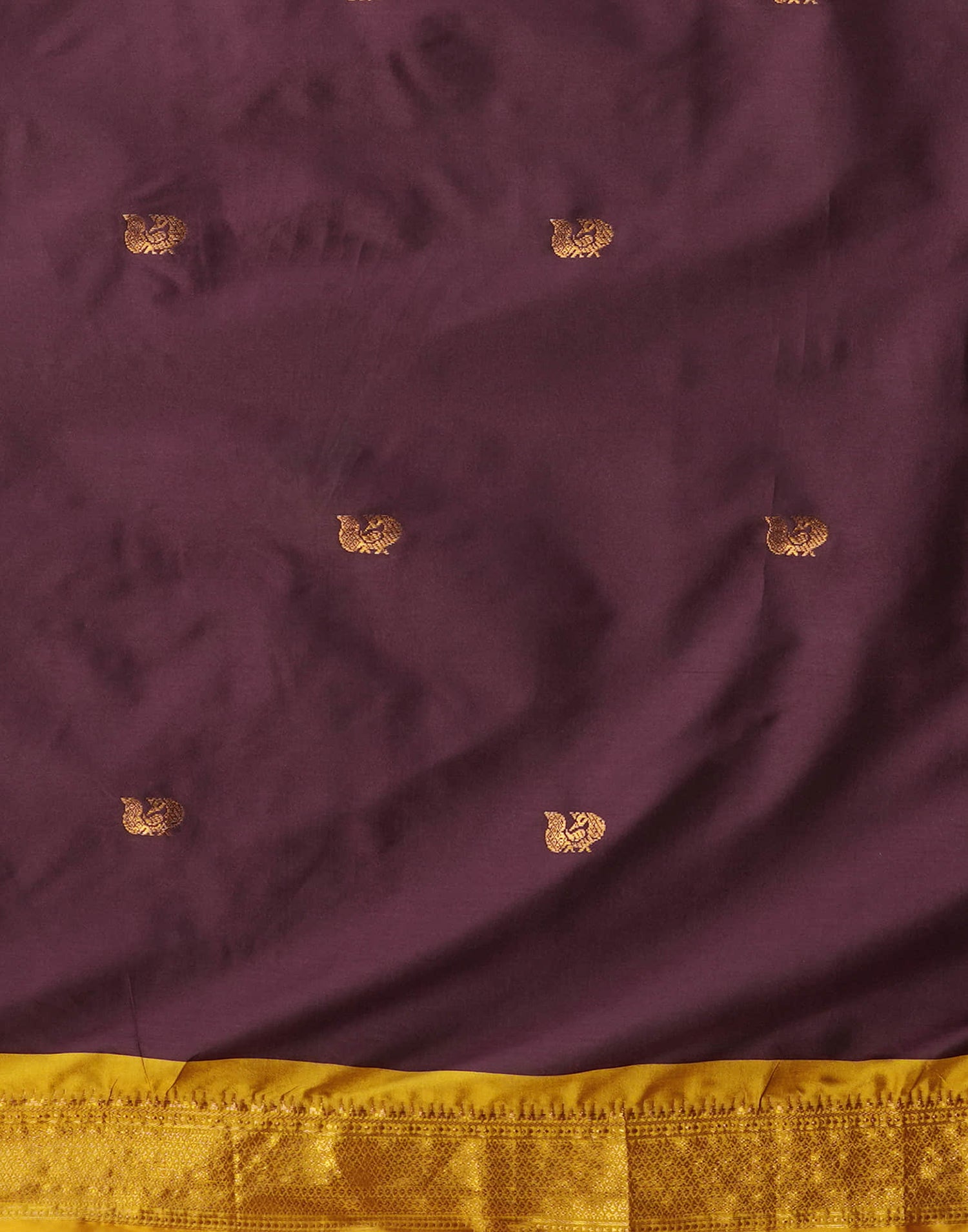 Dark Wine Silk Weaving Kanjivaram Saree