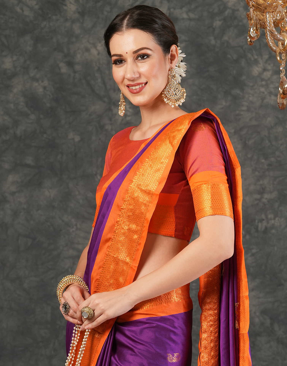 Purple Silk Weaving Kanjivaram Saree