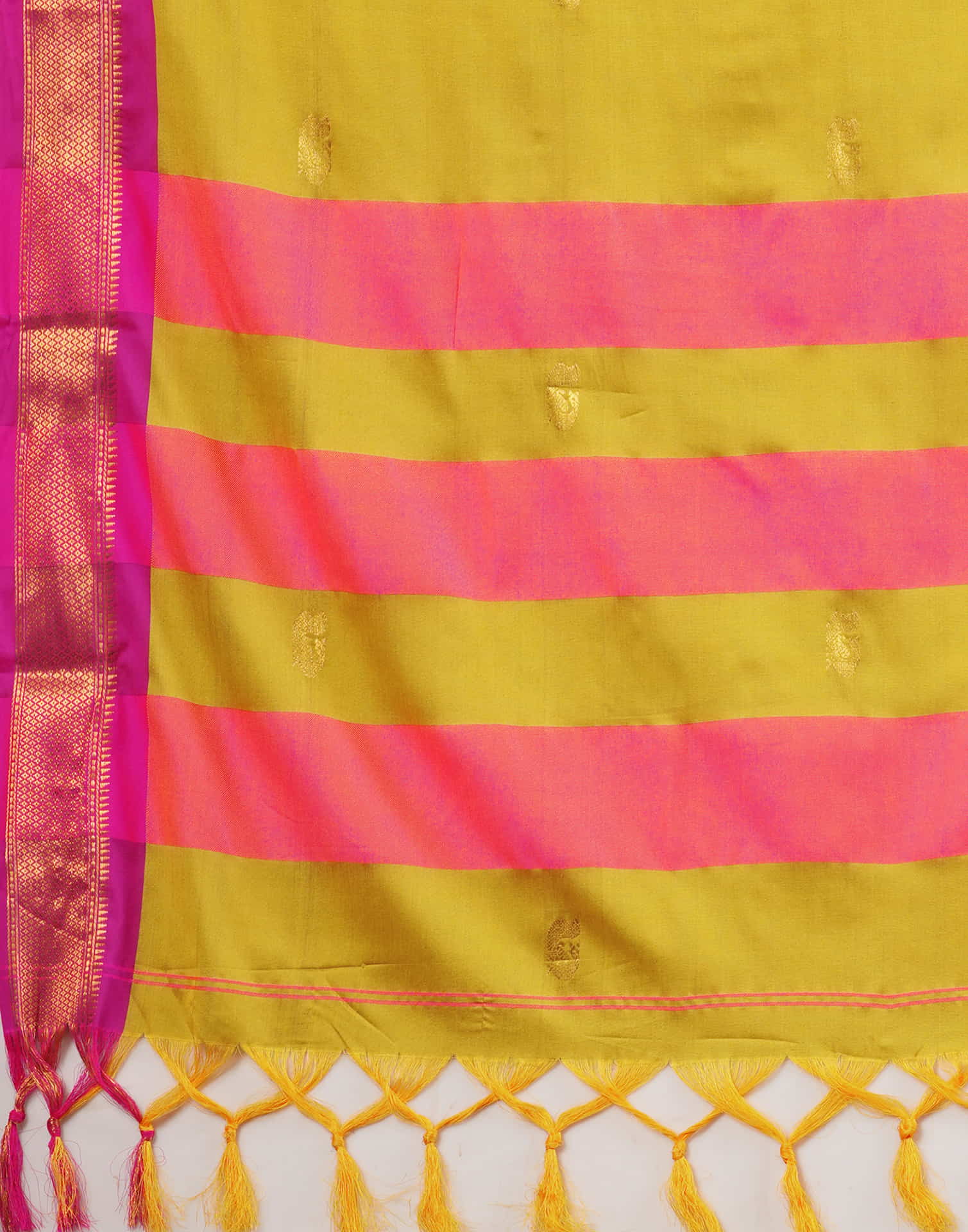 Mustard Yellow Silk Weaving Kanjivaram Saree