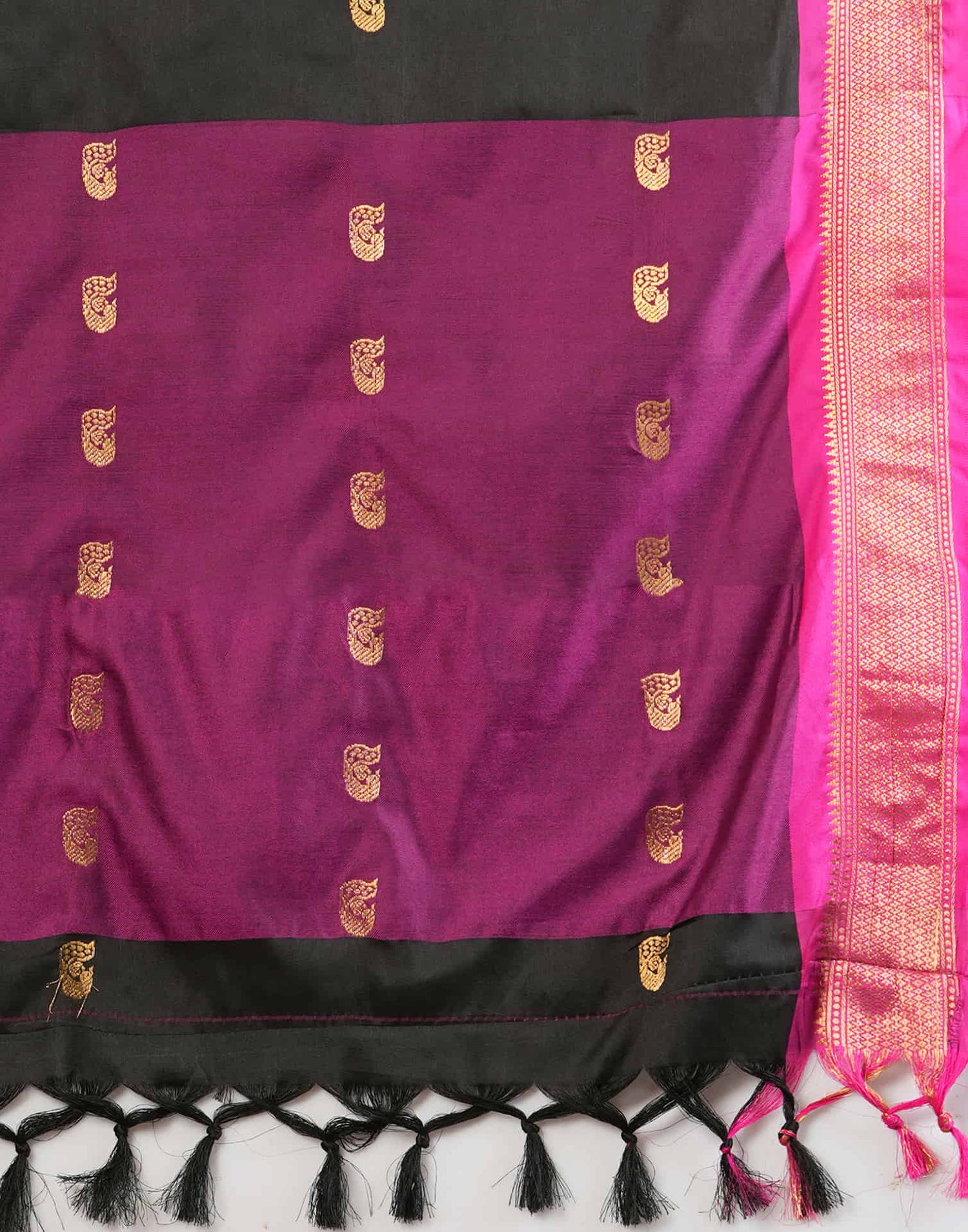 Black Silk Weaving Kanjivaram Saree