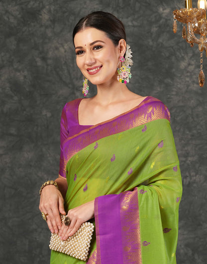 Green Silk Weaving Kanjivaram Saree