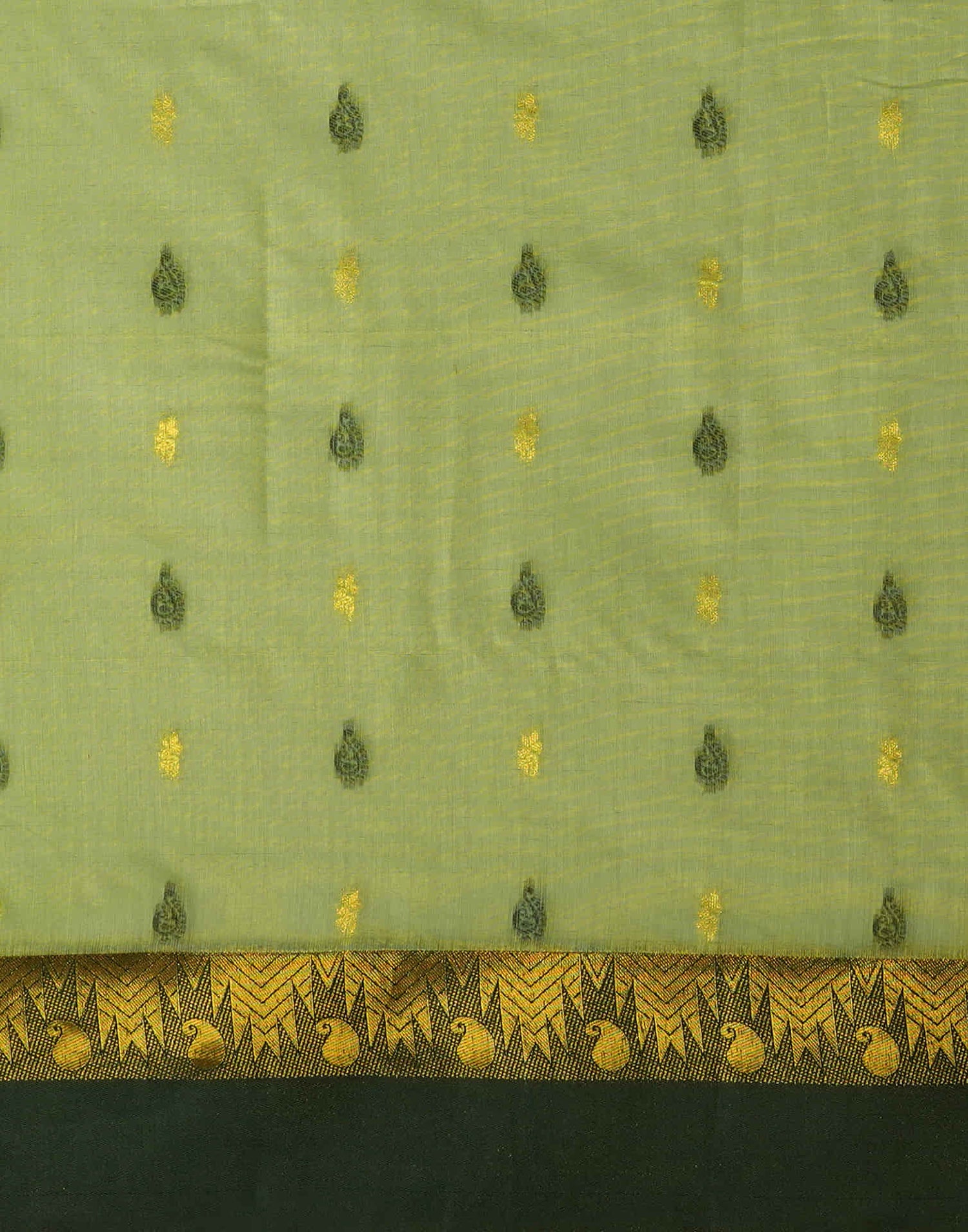 Green Cotton Silk Woven Kanjivaram Saree