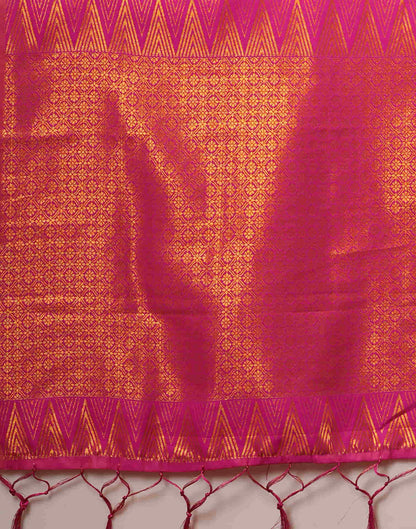 Orange Cotton Silk Weaving Kanjivaram Saree