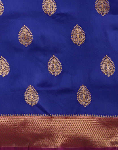 Dark Blue Silk Weaving Kanjivaram Saree