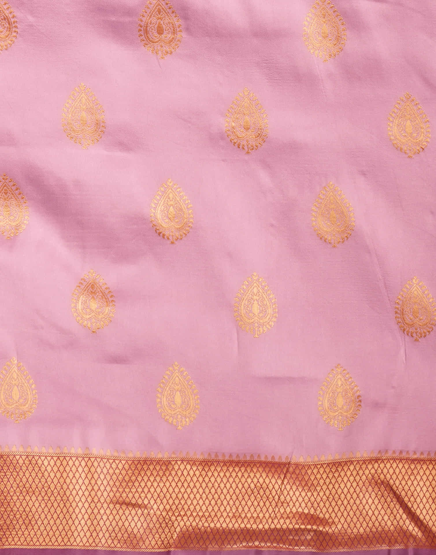 Light Pink Silk Weaving Kanjivaram Saree