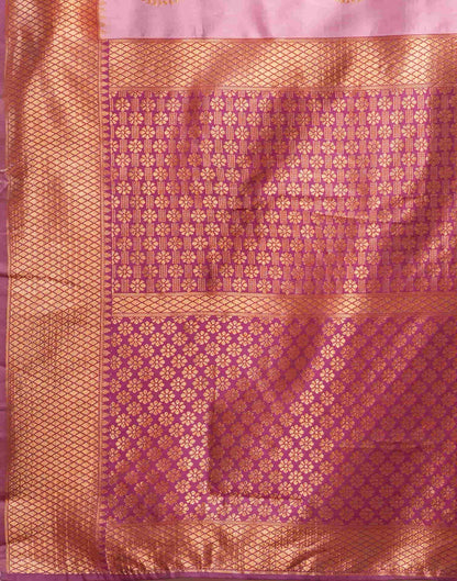 Light Pink Silk Weaving Kanjivaram Saree