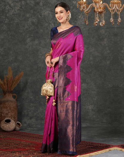 Magenta Silk Weaving Kanjivaram Saree