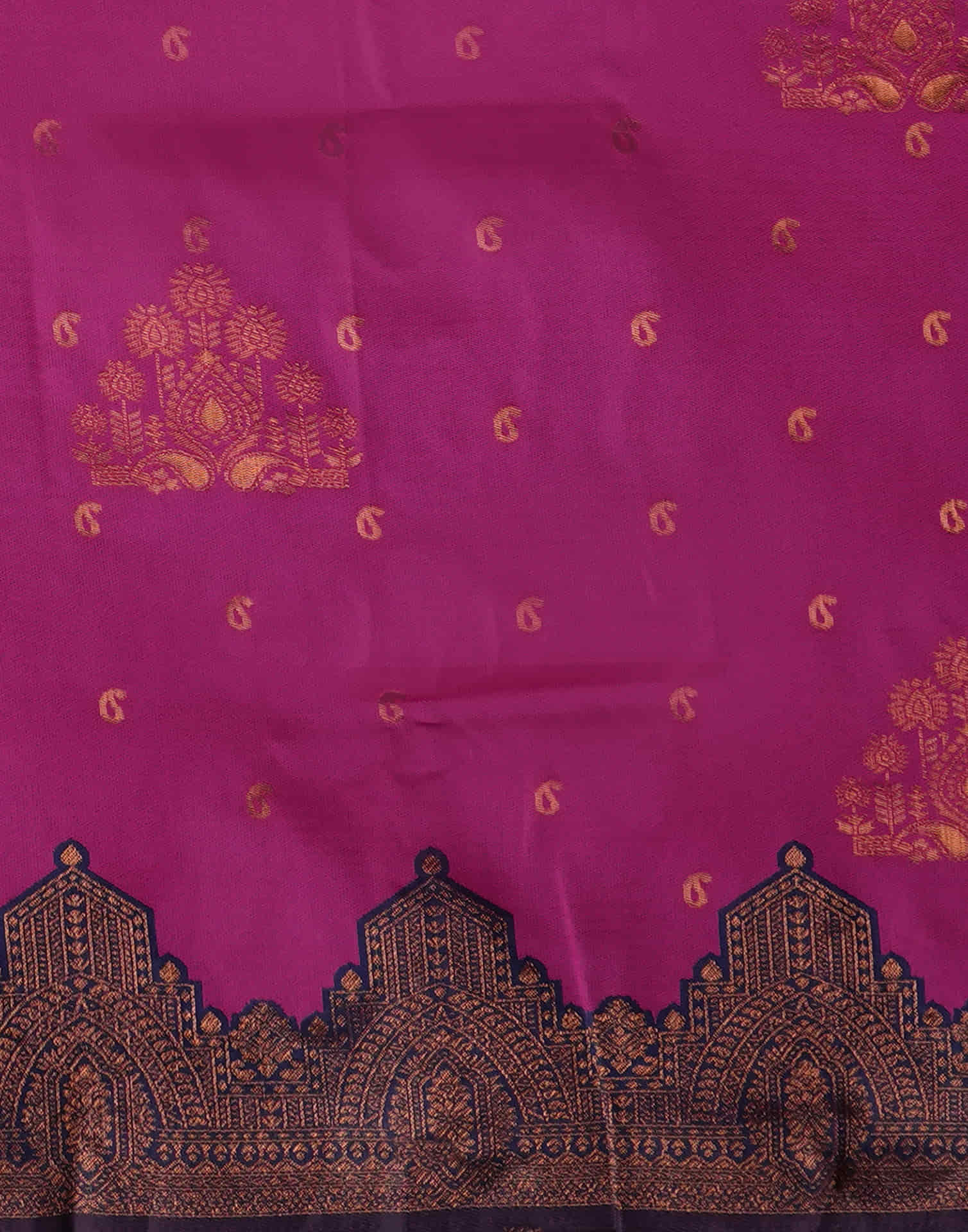 Magenta Silk Weaving Kanjivaram Saree