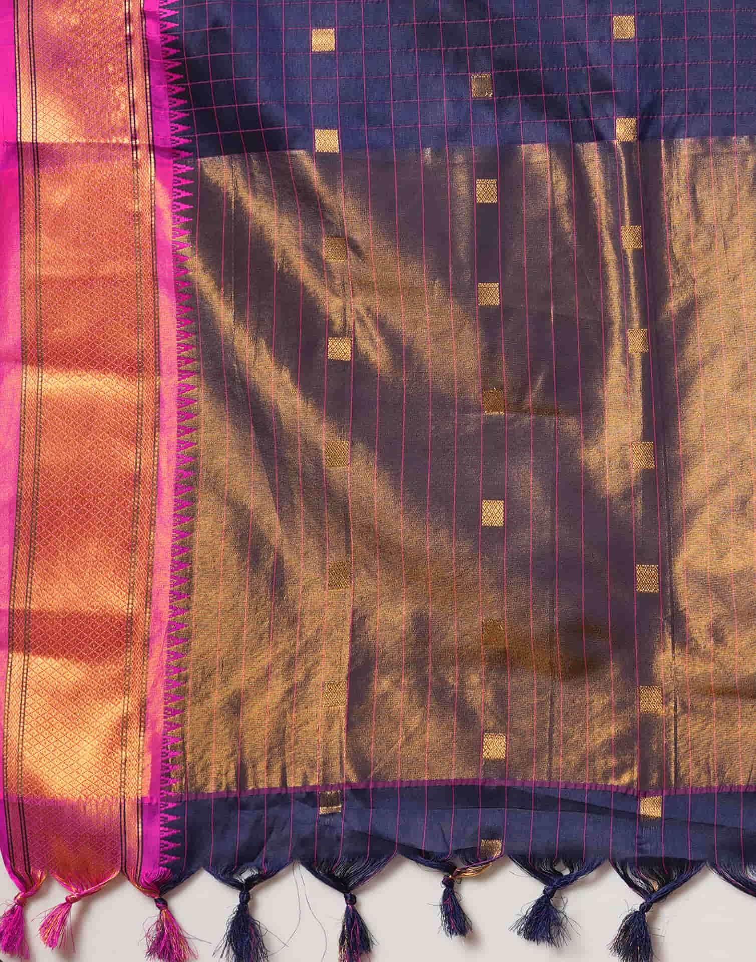 Navy Blue Silk Weaving Kanjivaram Saree