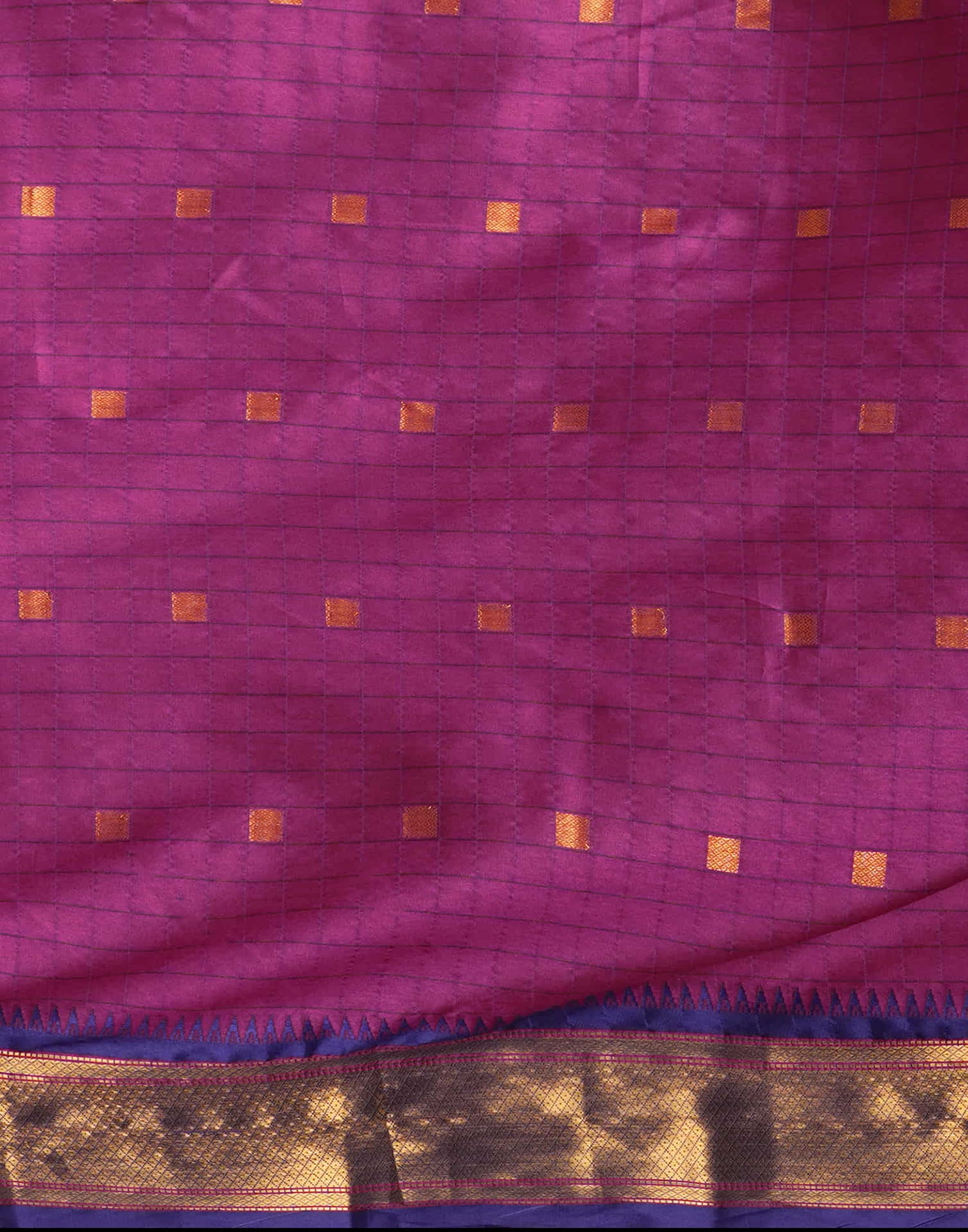 Dark Pink Silk Weaving Kanjivaram Saree