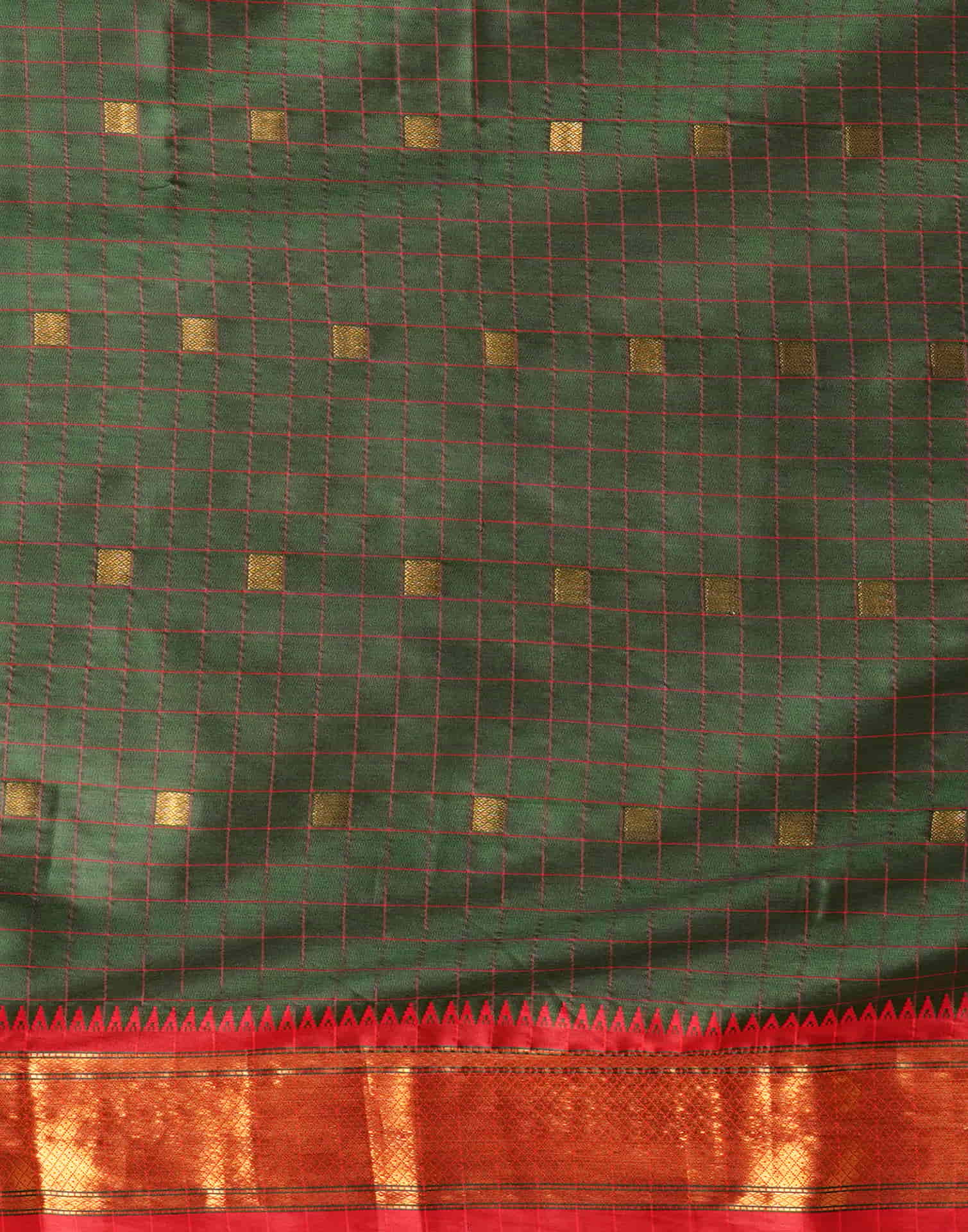 Dark Green Silk Weaving Kanjivaram Saree