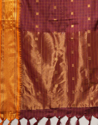 Maroon Silk Weaving Kanjivaram Saree