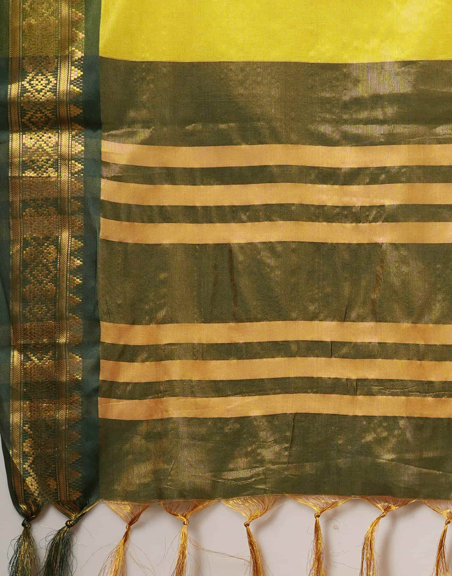 Yellow Silk Weaving Kanjivaram Saree