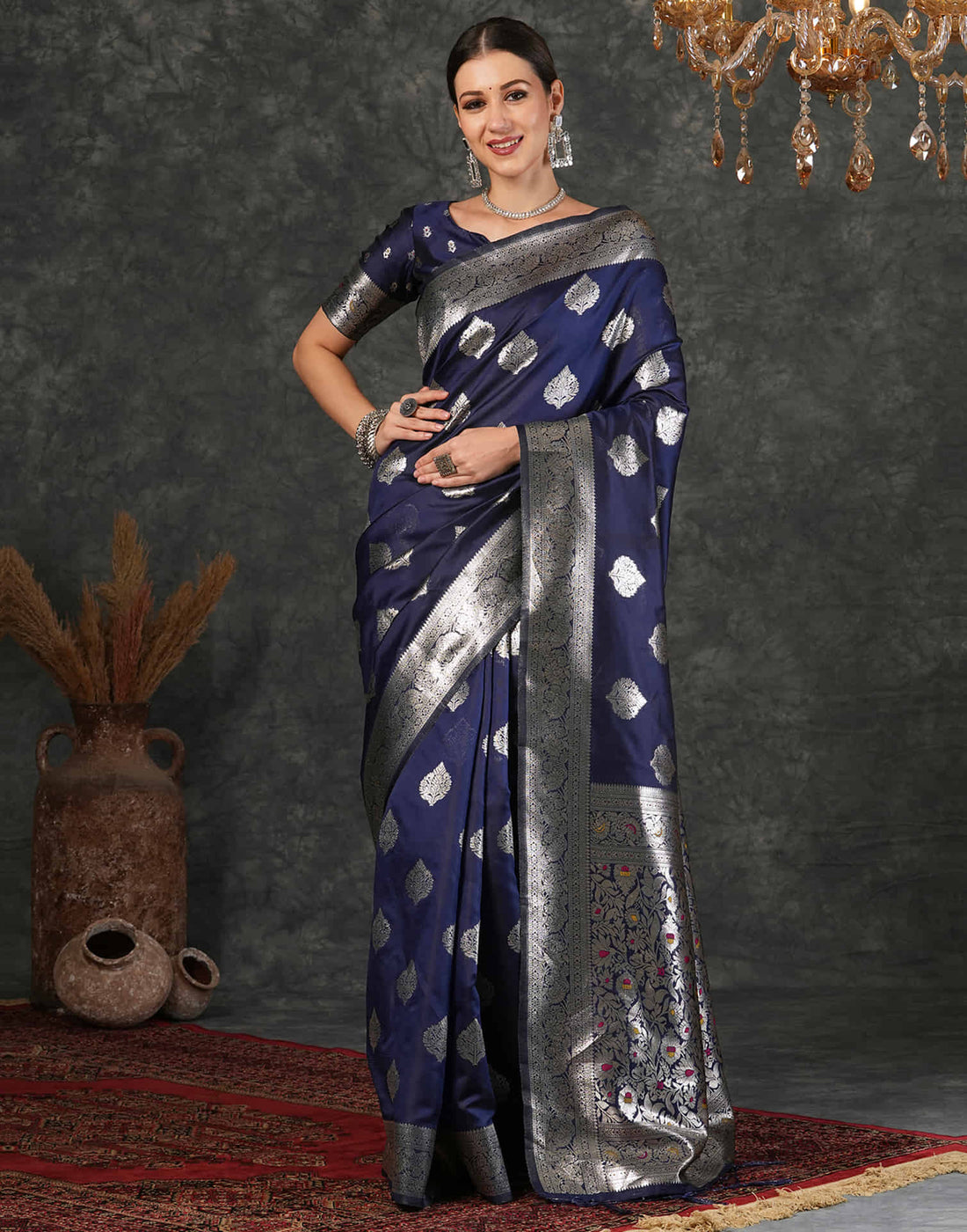 Blue Silk Woven Kanjivaram Saree