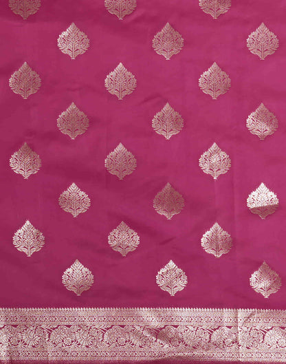 Dark Pink Silk Woven Banarasi Saree