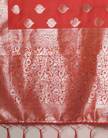 Red Silk Woven Banarasi Saree