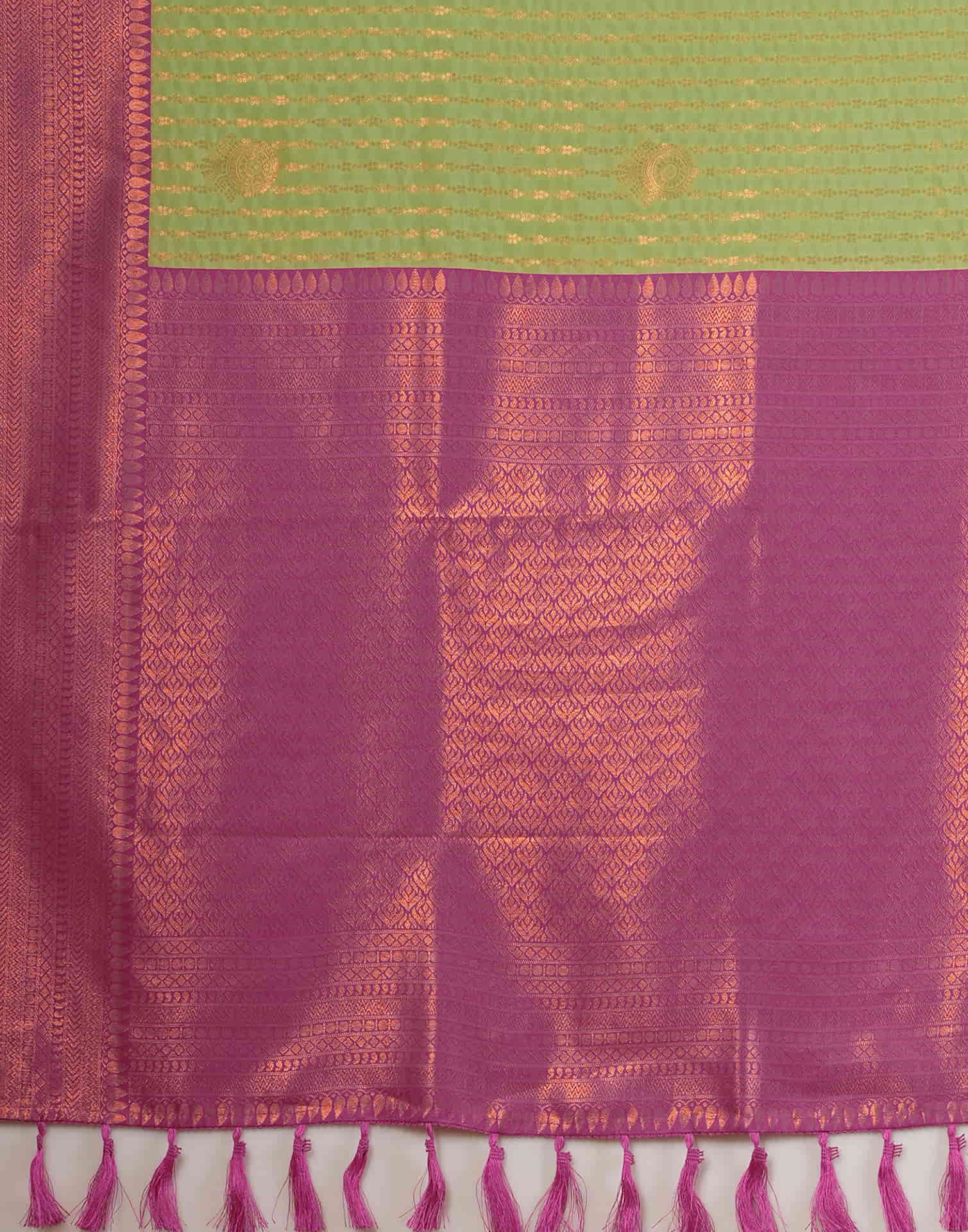 Pista Green Silk Woven Kanjivaram Saree